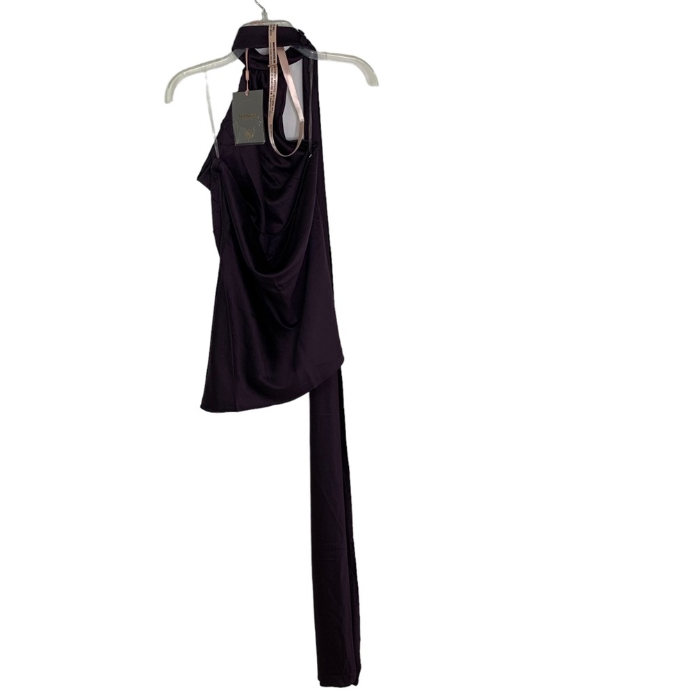 House of CB Aida Satin Halter Minidress with Sash in Night Shade Size S NWT - Picture 7 of 16